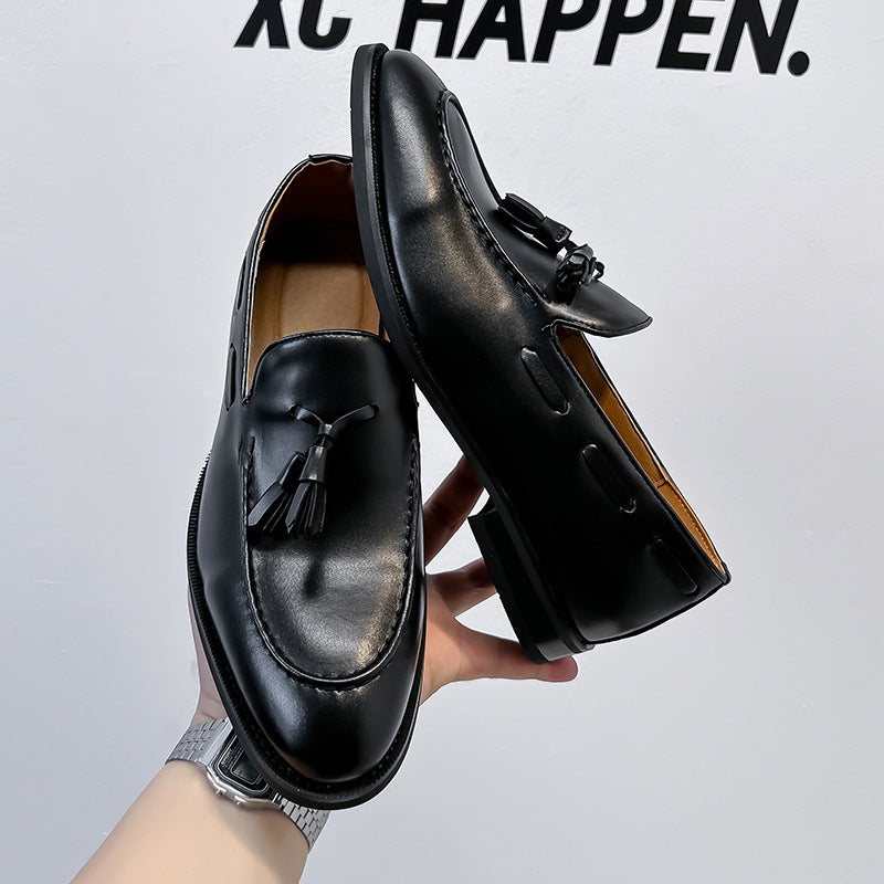 Men's British Tassel One Pedal Business Formal Men's Casual Leather Shoes