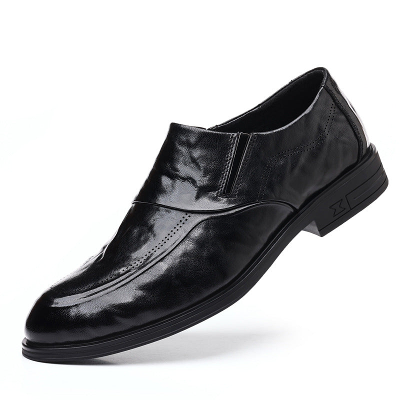 Men's First Layer Cowhide Formal Pointed Toe Men's Business Leather Shoes
