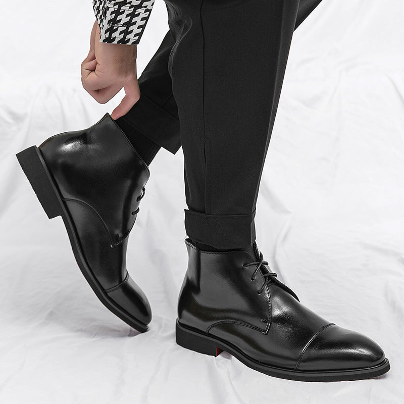 Men's Size Pointed Business Formal Wear British Boots