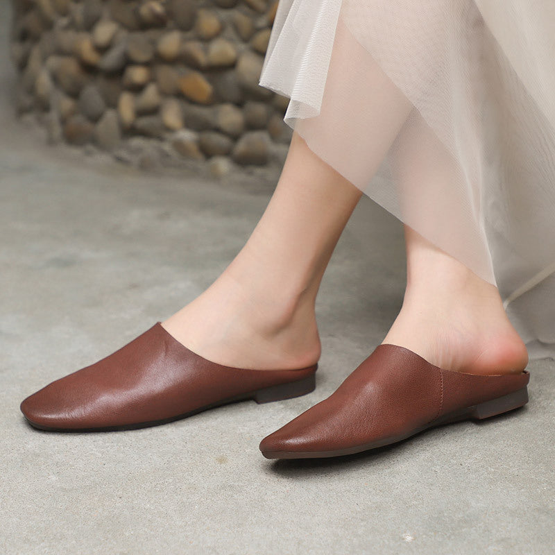 Women's Outdoor Wear Retro Square Toe Lazy Slippers