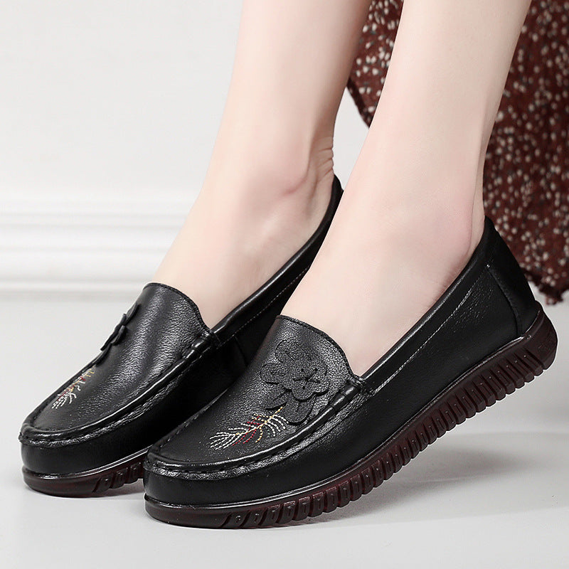 Women's Genuine Soft Bottom Elderly Flat Single-layer Women's Casual Shoes