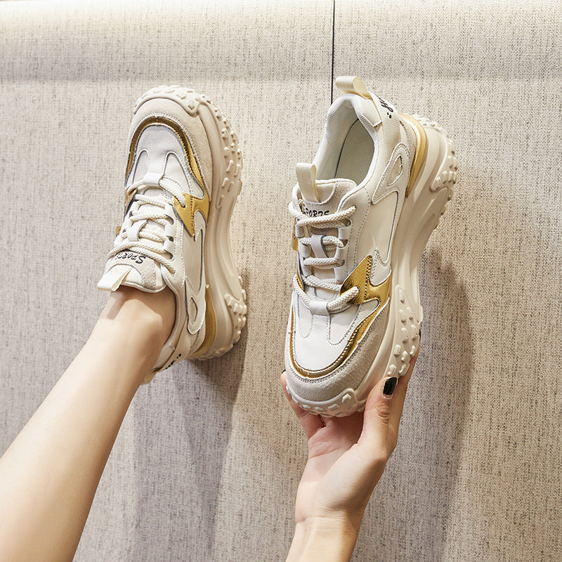 Women's Height Increasing Insole Platform White Female Casual Shoes