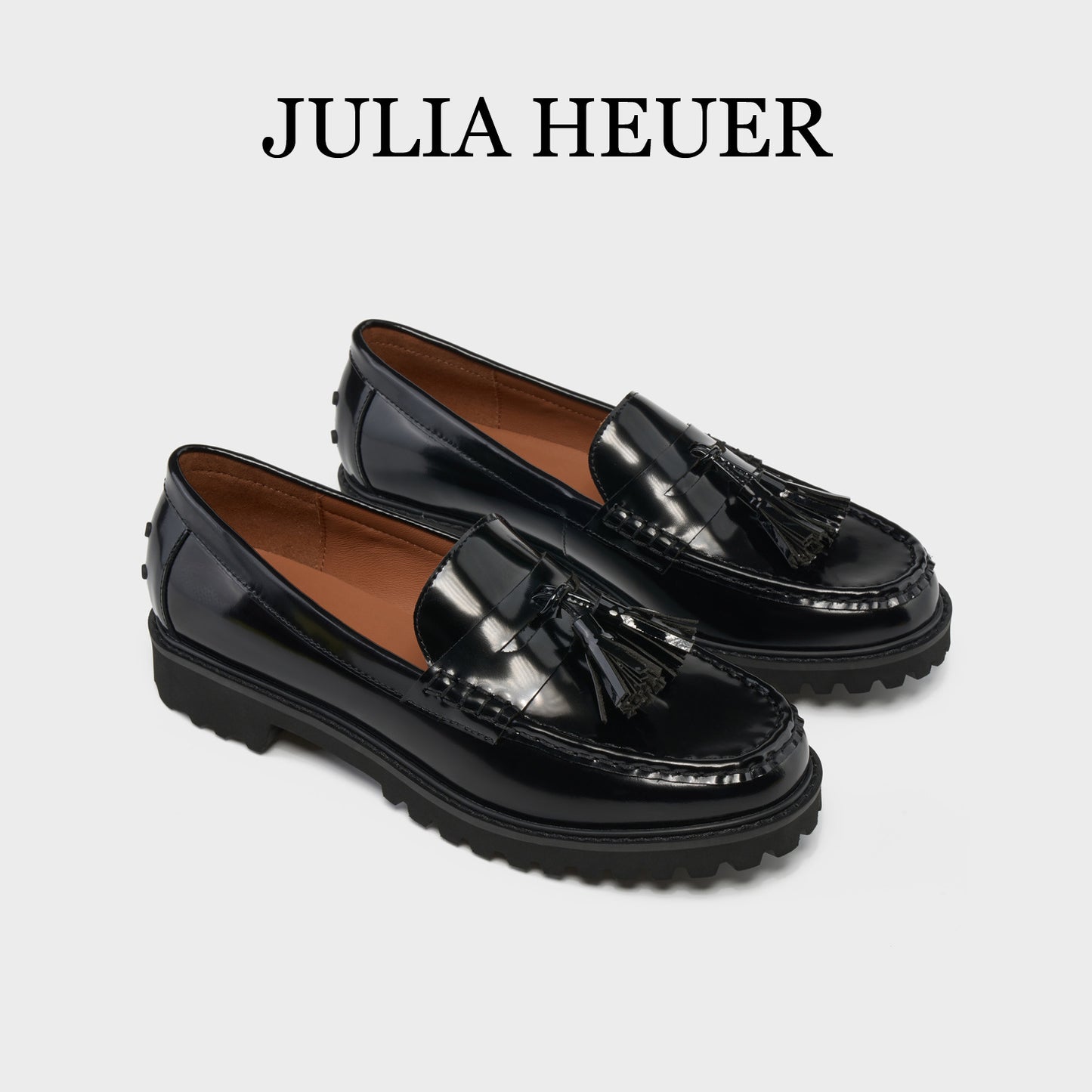 Women's Round Toe Genuine Middle Tassel Loafers