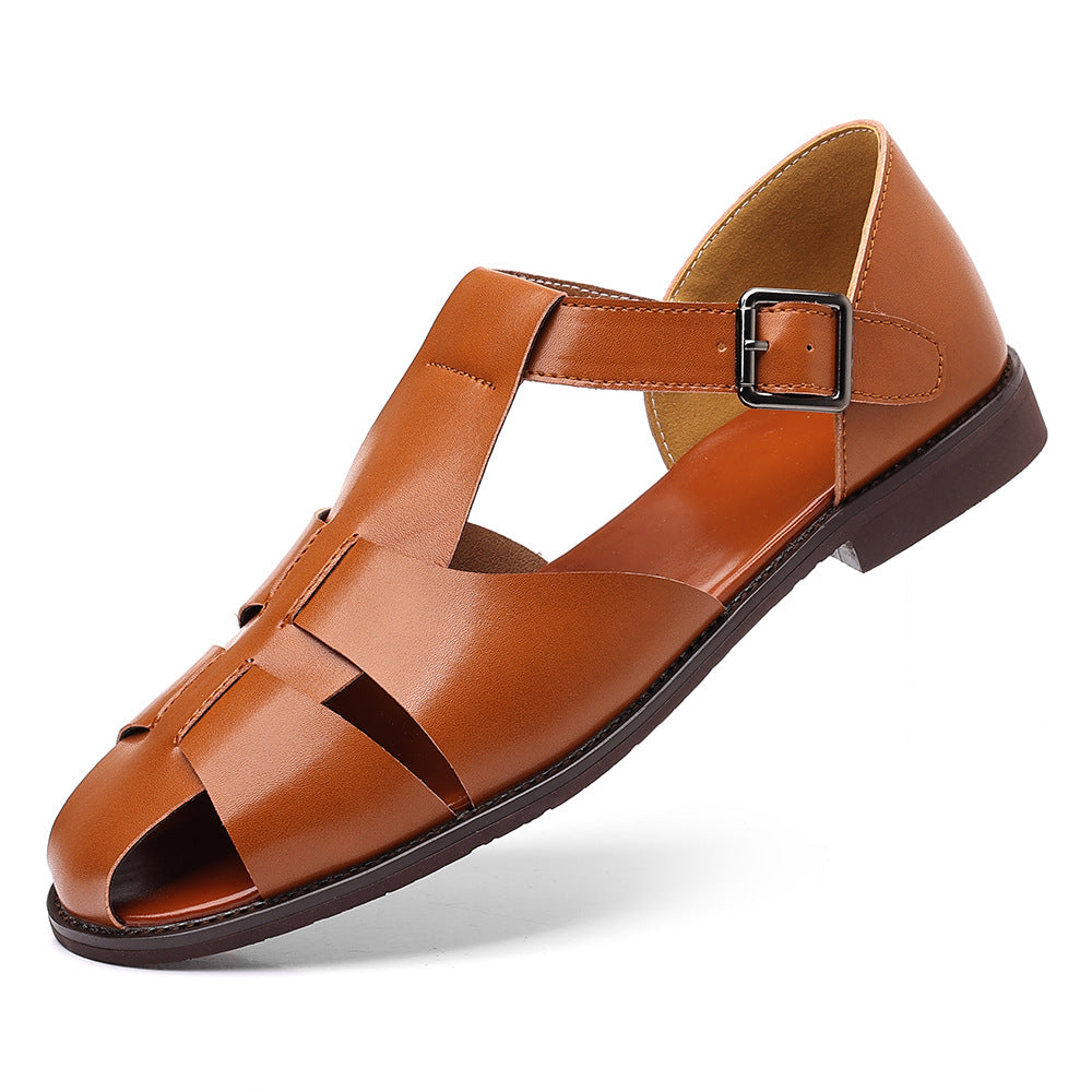 Men's Cage Toe Cover Roman Fashion Closed Sandals