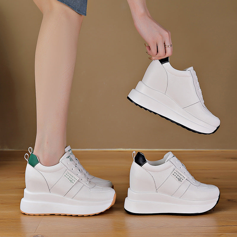 Women's Trendy Sunday Autumn Invisible Elevated Thick Sole Height Increasing White Men's Shoes