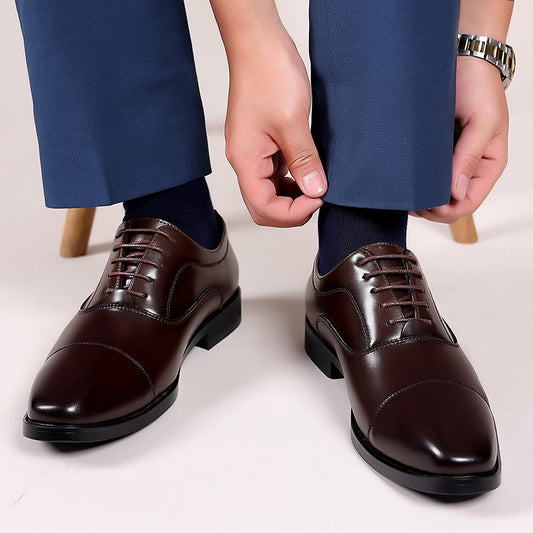 Men's Wear Breathable Oxford Pigskin Inner Three Joint Leather Shoes