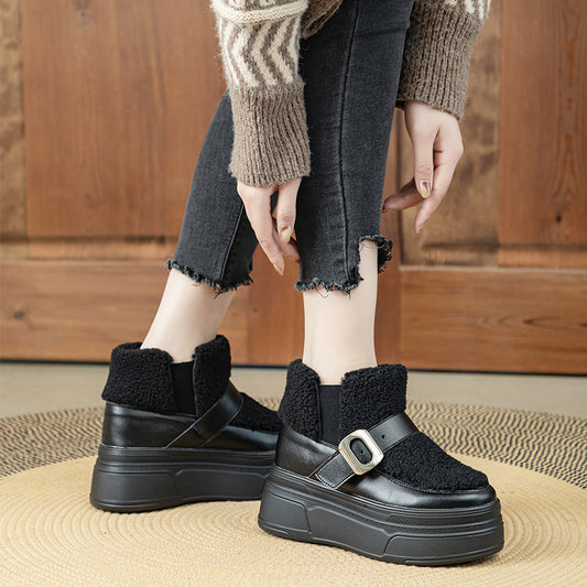 Women's Thick-soled Fur Thick Cotton Warm Height Snow Boots
