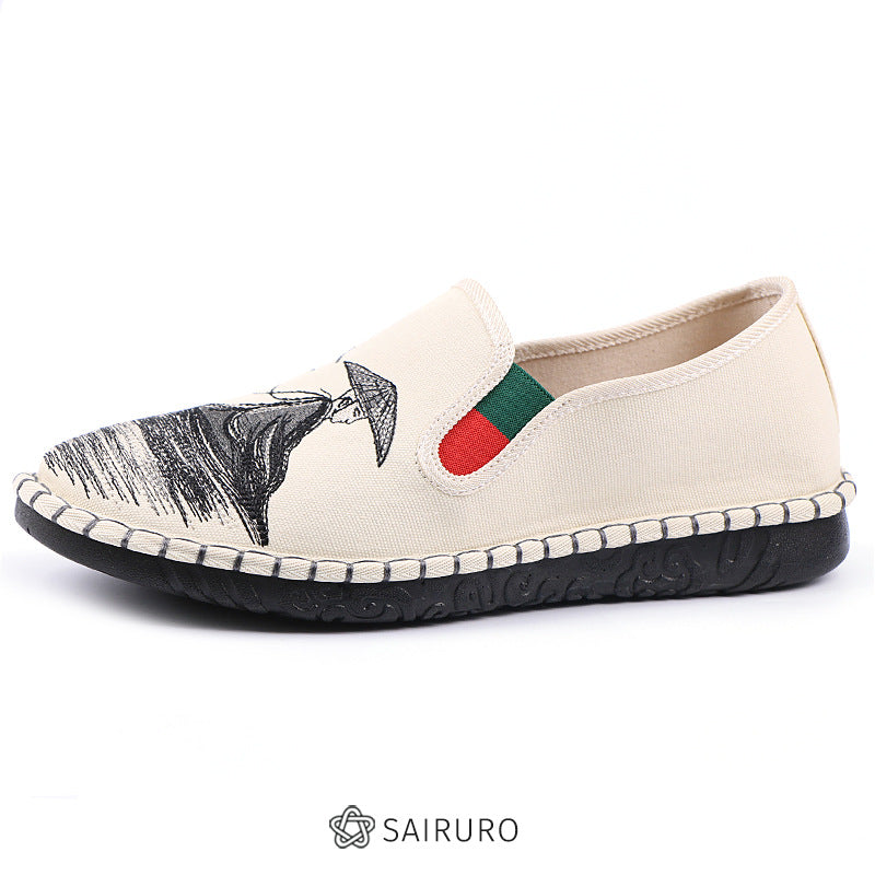 Men's Willing To Embroidered Chinese Style Breathable Canvas Shoes