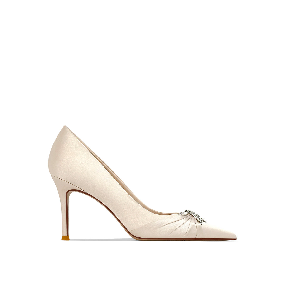 Satin High Temperament Wild Pointed Toe Shallow Mouth Women's Fashion Shoes
