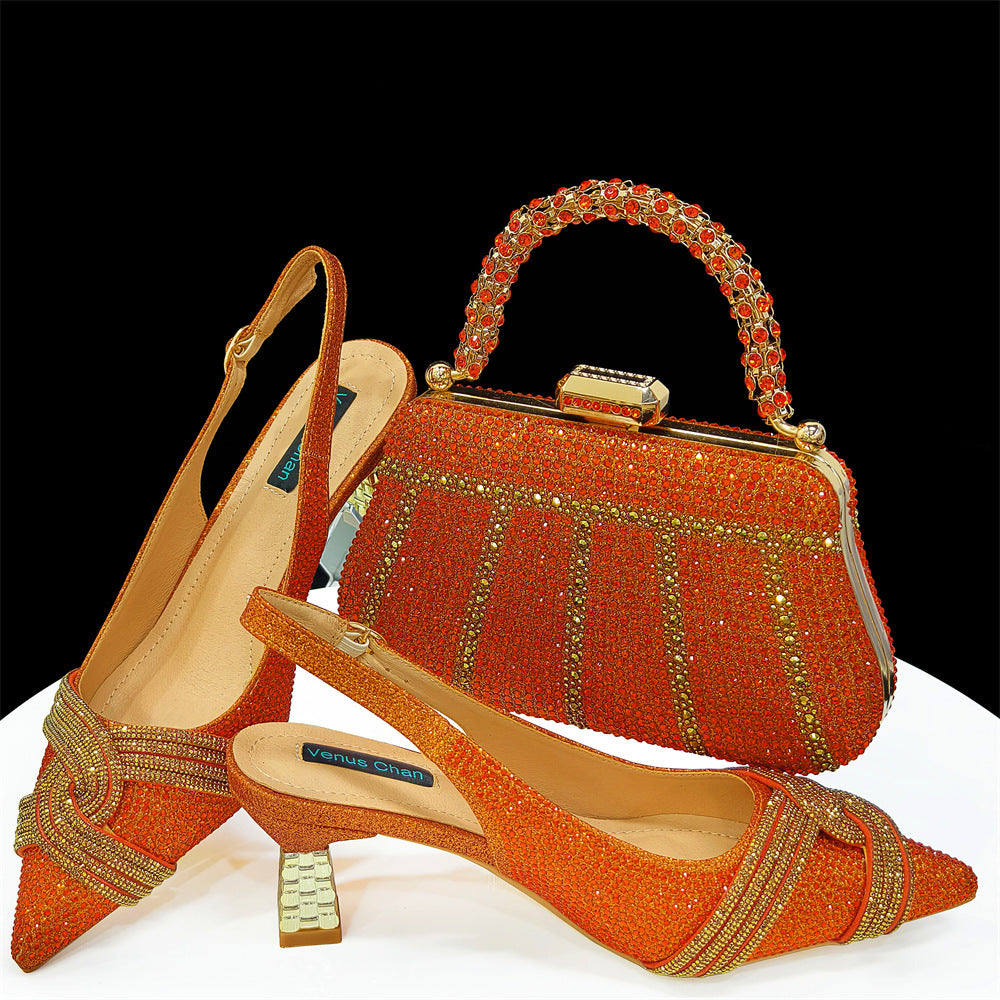 Women's Bags Set Banquet Style Pointed Toe Cross Heels