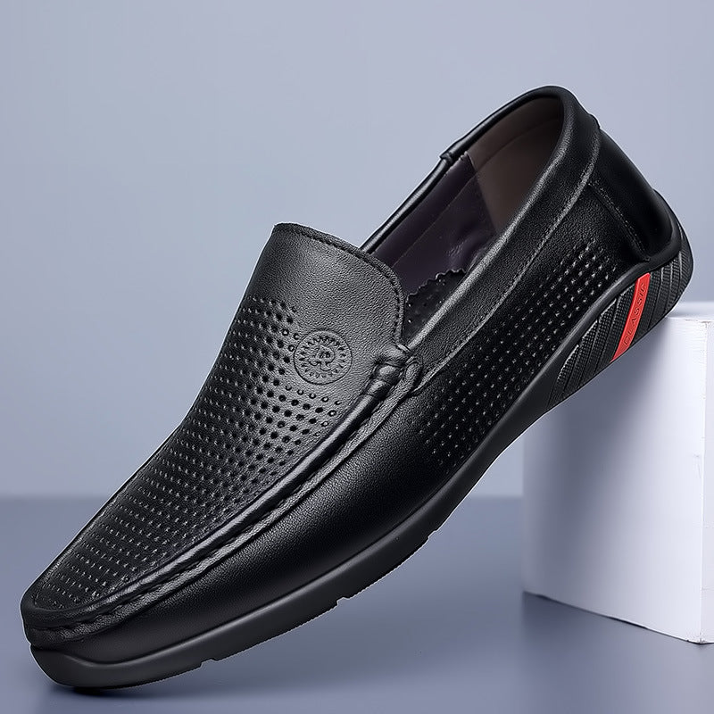 Men's First Layer Cowhide Genuine Crocodile Pattern Leisure Slip On Plus Men's Shoes