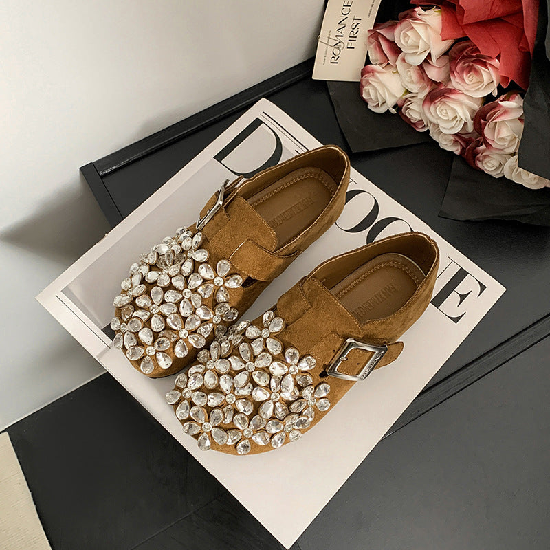 Women's Autumn Comfortable Flat Rhinestone Fairy Style Casual Shoes