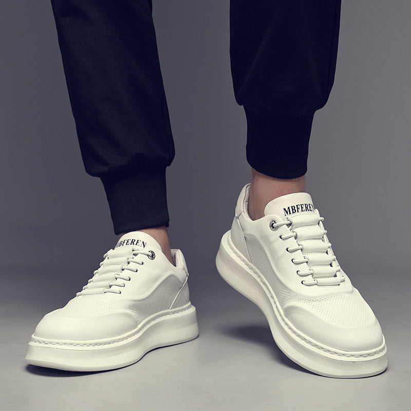 Men's Layer Cowhide Easy Wear Mesh Breathable Low Top Men's Shoes