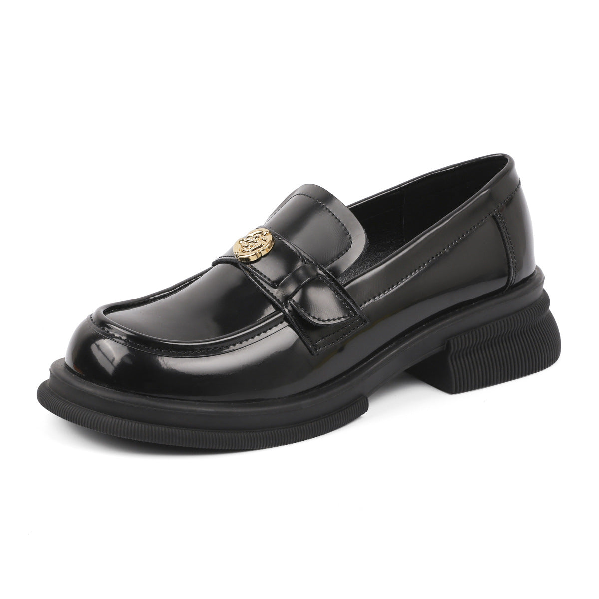 Mom Spring British Style Small Gold Casual Shoes