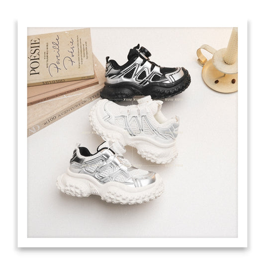 Children's Paris Fashion Retro Spring Double Net Kid's Sneakers