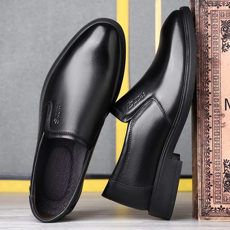 Men's Layer Cowhide Formal Authentic Real Cow Breathable Soft Leather Shoes