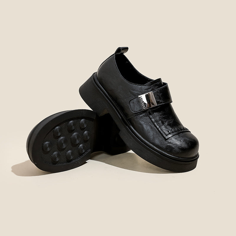 Women's Black Winter Handmade Distressed Ugly Cute Loafers