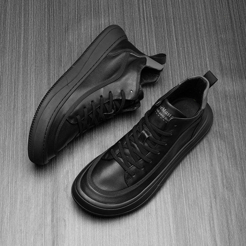 Top Layer Cowhide Board Fleece-lined Warm Sneakers