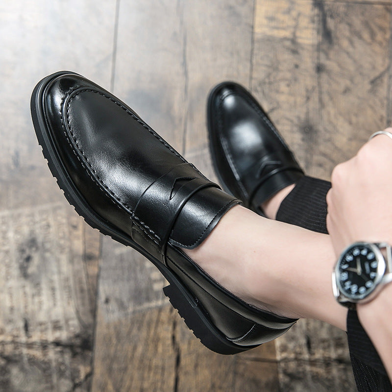 Men's Style Business Formal Slip-on Korean Pointed Leather Shoes