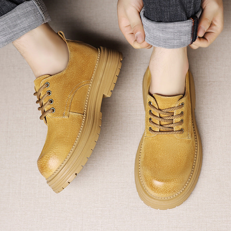 Men's Frosted Big Toe British Style Raise Boots
