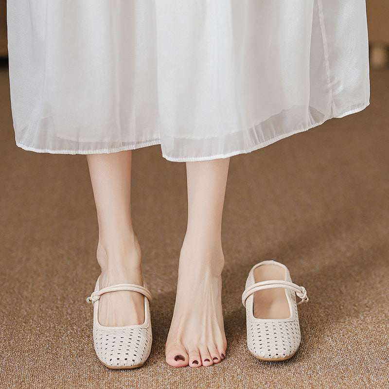 Women's Toe Box Half Summer Small Height Heels