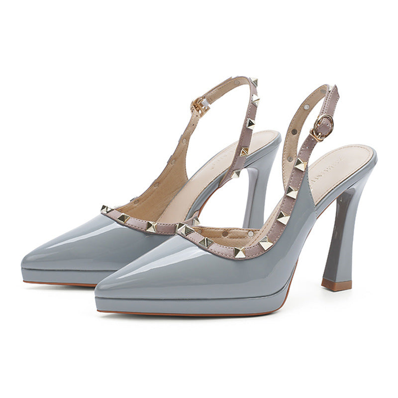 Women's Waterproof Platform Pumps Cap Back Empty Sandals