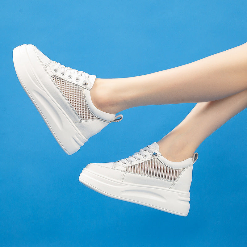 Women's Surface White Breathable Summer Platform Height Increasing Women's Casual Shoes