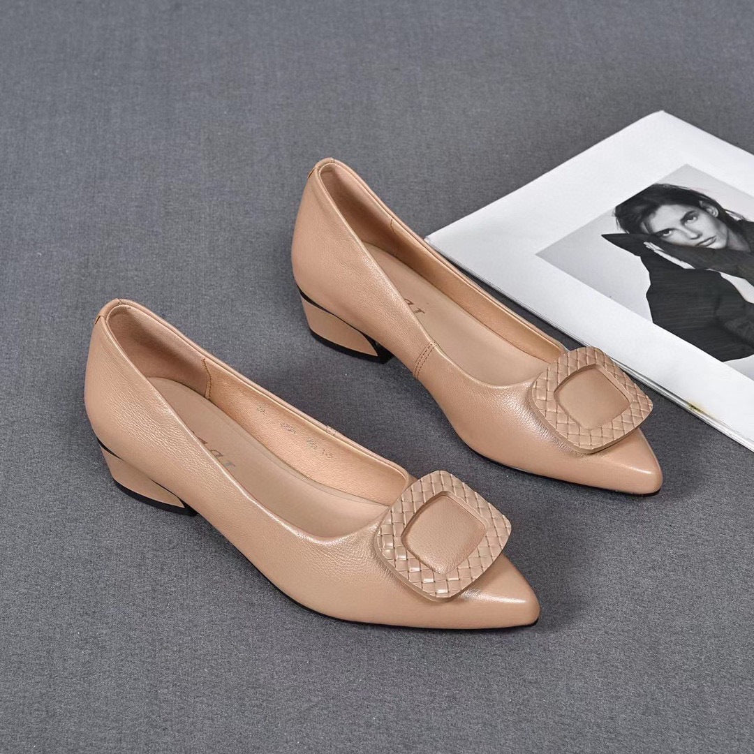 Women's Genuine Shallow Mouth Low Flat Soft Women's Fashion Shoes