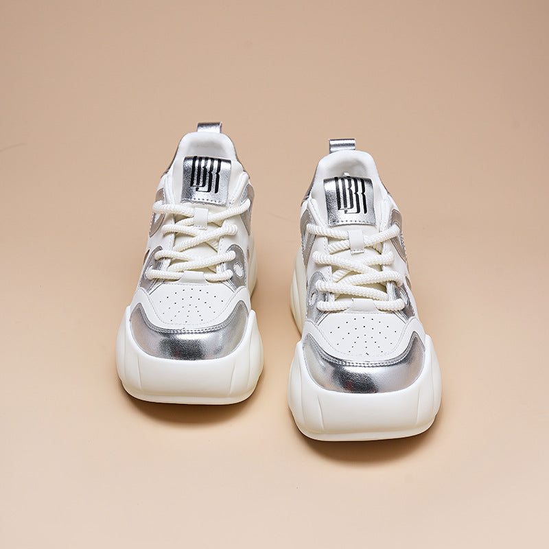 Women's Black White Spring Versatile Hidden Sports Heels