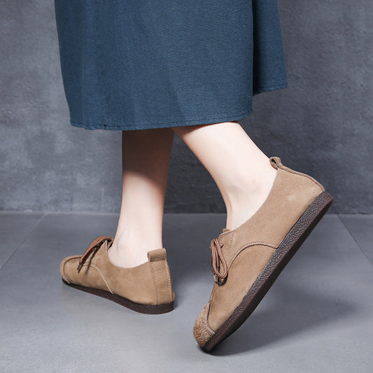 Crafts Real Cowhide Flat Soft Bottom Wild Casual Shoes