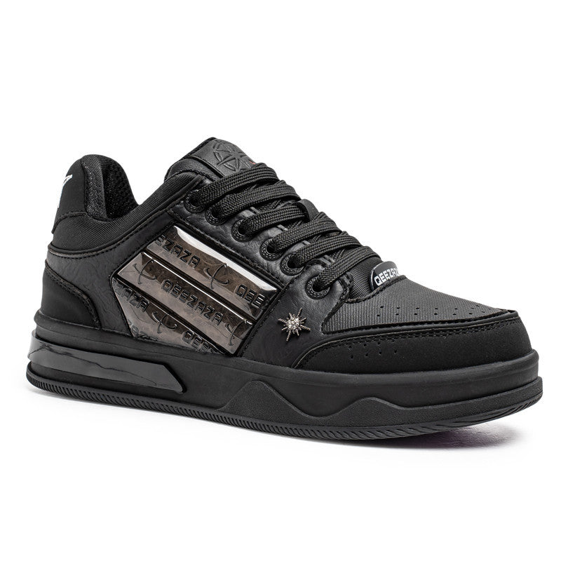 Women's & Men's Autumn Black Star Pattern Thick-soled Versatile Men's Board Shoes