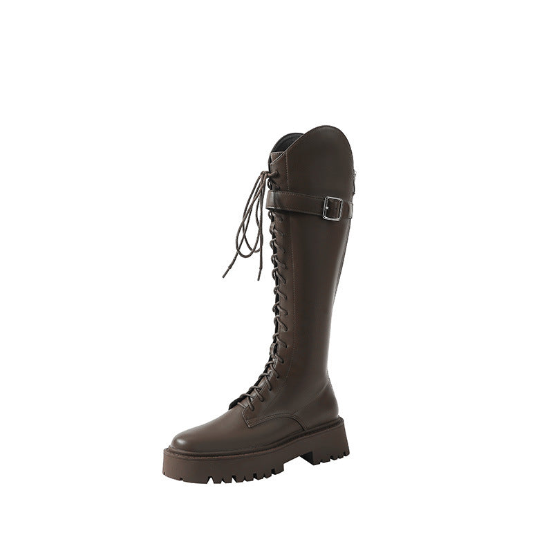 Women's Knight Fashionable Winter High Leg Fleece-lined Long Female Slimming Boots