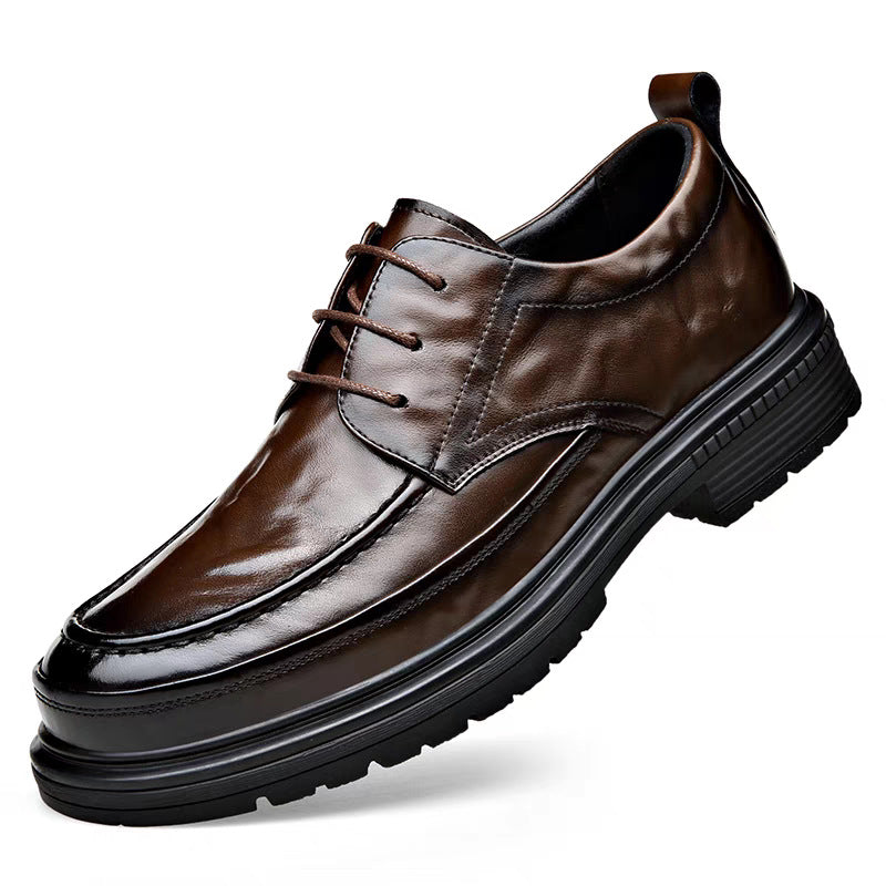 Men's Lightweight Platform Slip-on Fashion Pattern Buckle Leather Shoes