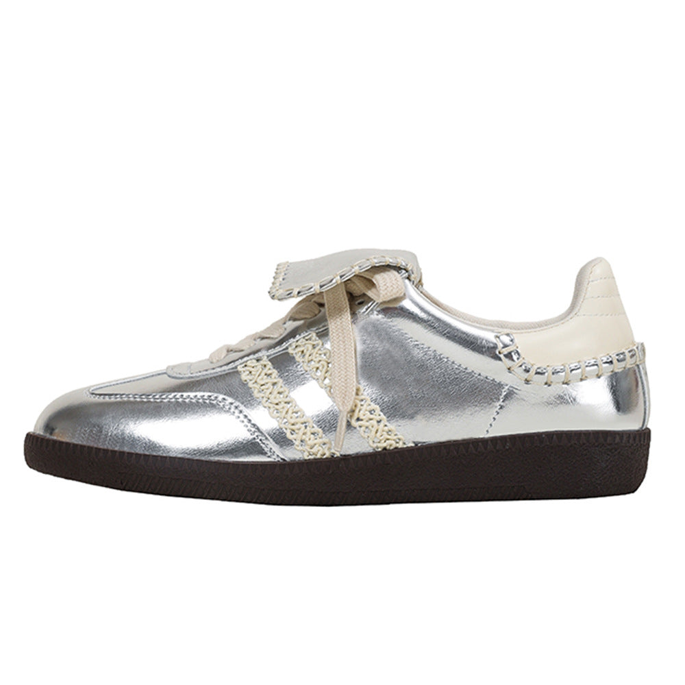 Women's Retro Three-bar Fold Color Matching Thick Bottom Casual Shoes