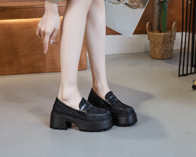 Women's Platform Spring Chinese Style Round Head Loafers