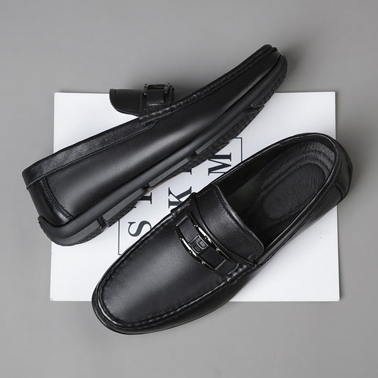 Men's First Layer Cowhide White Genuine Slip-on Loafers