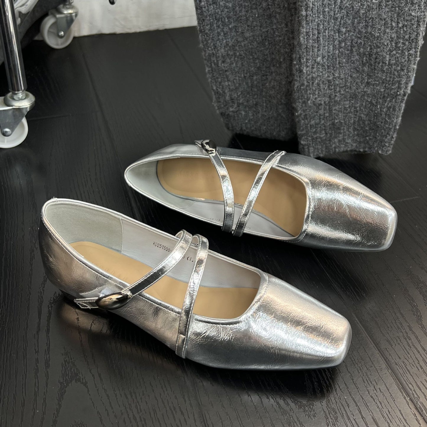 Women's Sier Single-layer Flat Temperament Fairy Square Women's Shoes