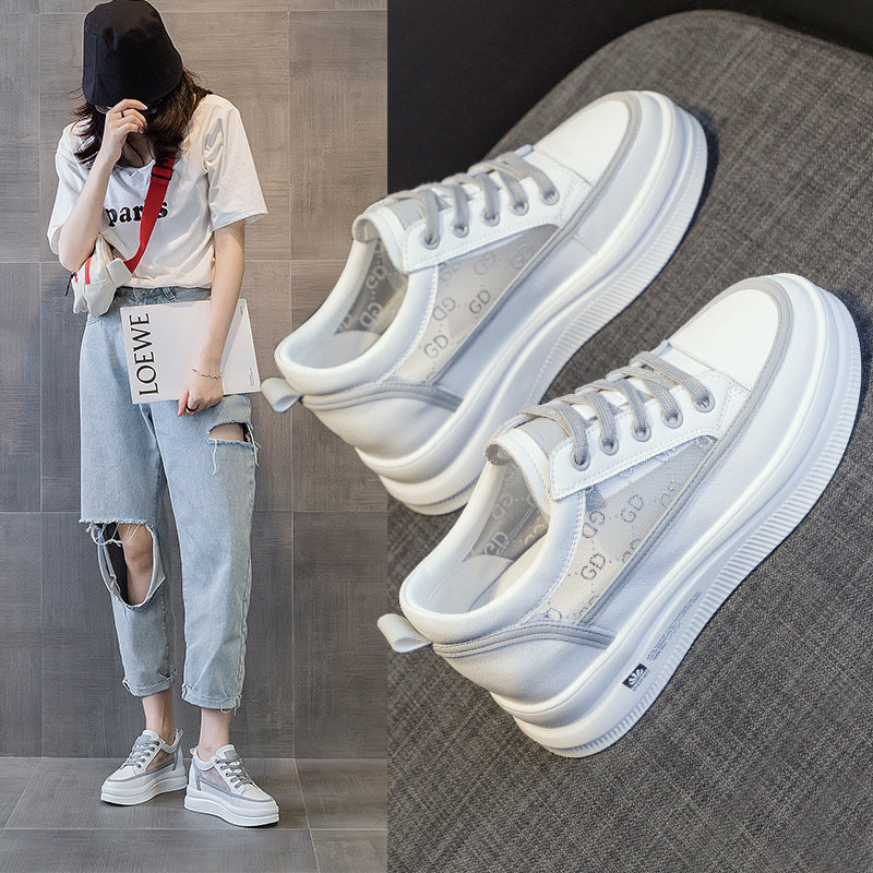 Women's Height Increasing Insole Platform Mesh Surface Breathable Trendy Version Women's Fashion Shoes