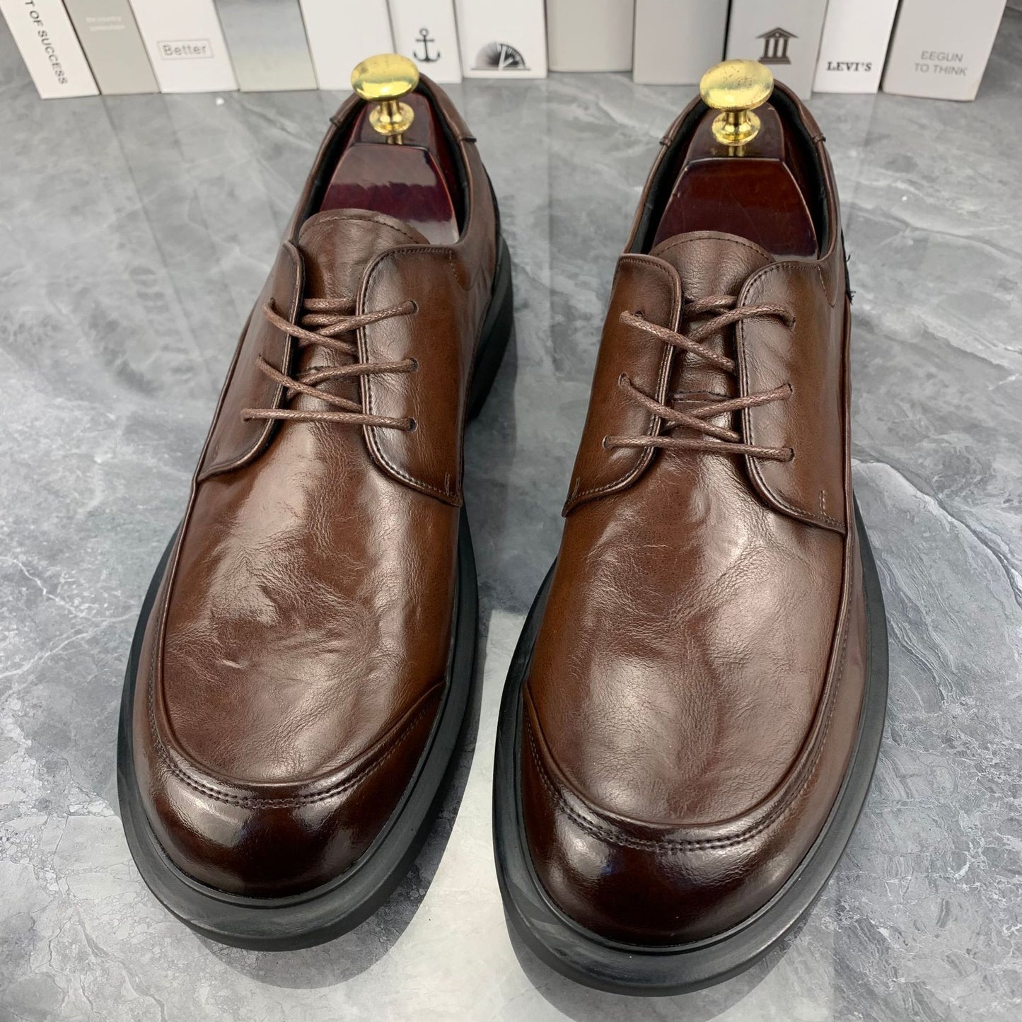 Men's Bottom Lace Up Formal Wear Business Leather Shoes