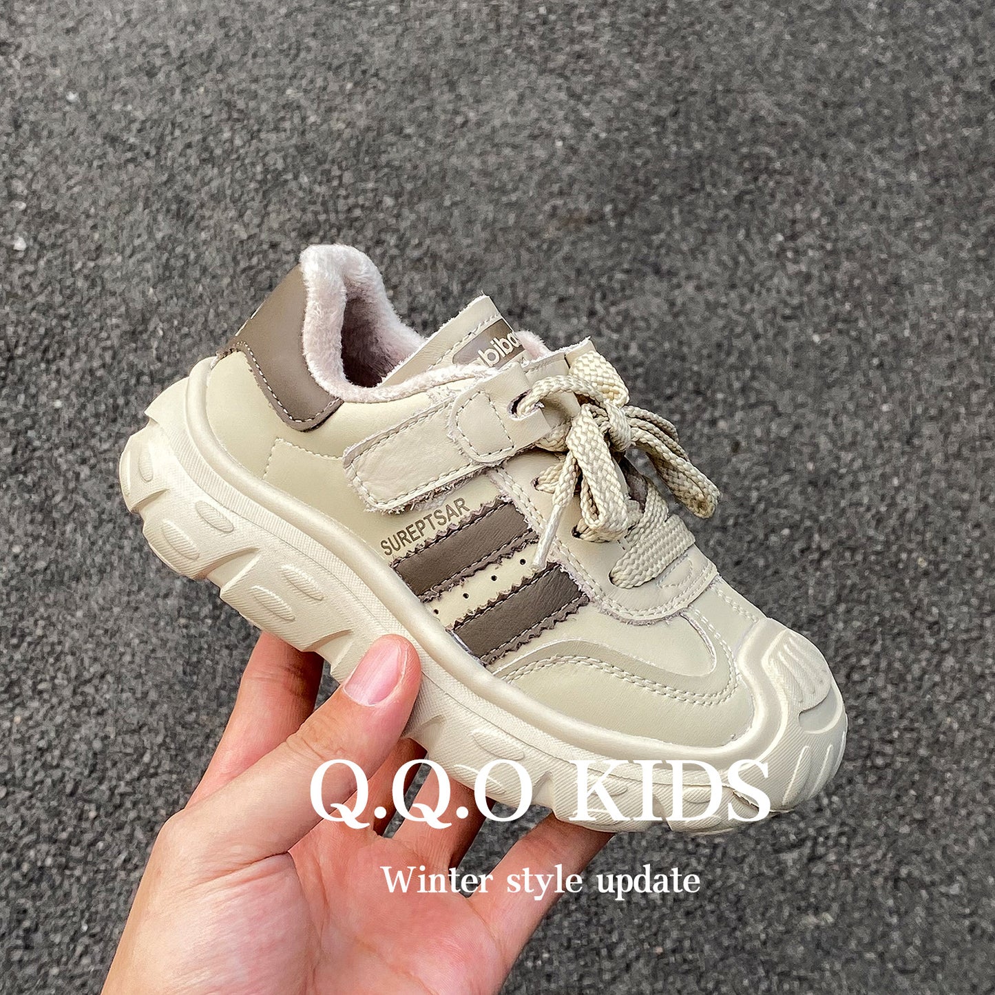 Children's Winter Fleece-lined German Training Korean Boys Kid's Sneakers