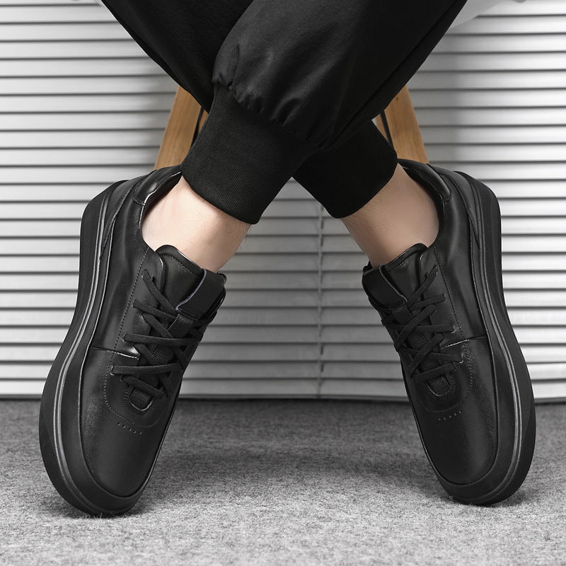 Men's Layer Cowhide Easy Wear Soft Breathable Sports Sneakers