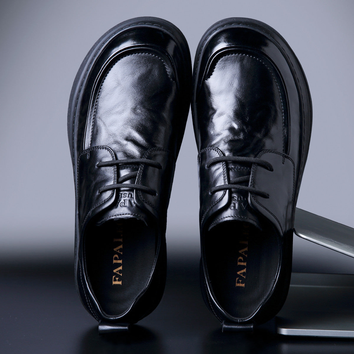 Men's Layer Cowhide Big Head Commuter British Style Men's Business Leather Shoes
