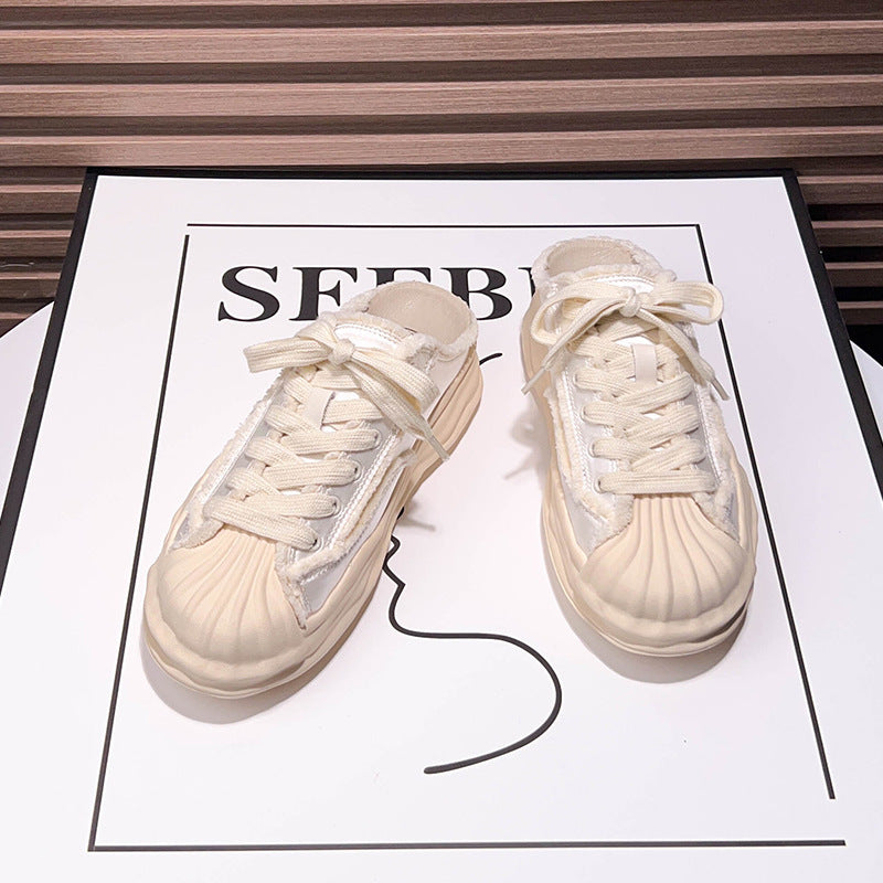 Women's Satin White Raise The Bottom Shell Toe Women's Casual Shoes