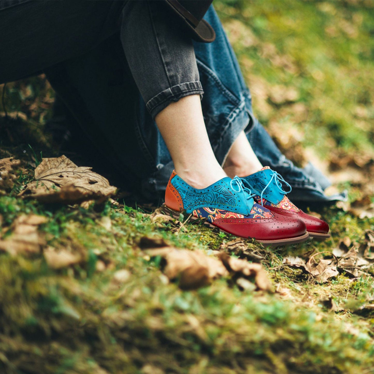 Export College Style Retro Ethnic Brogue Women's Shoes