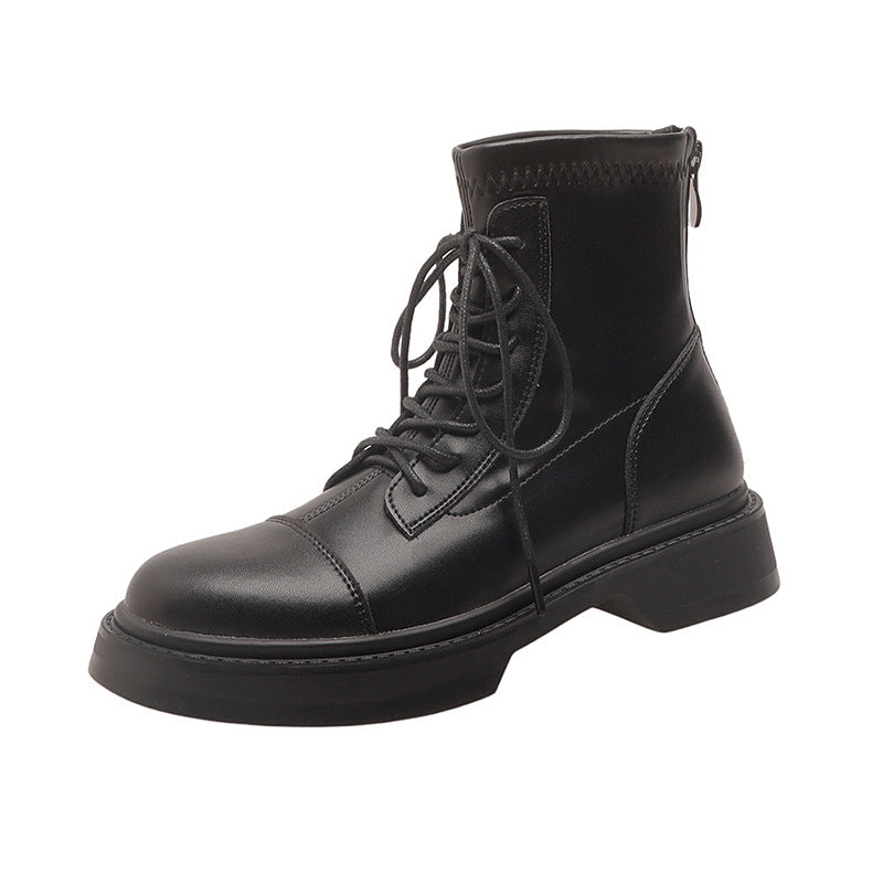 Women's Increasing Insole Martin Short Tube Genuine Boots
