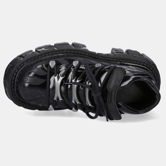 Women's & Men's Rock Spanish Dark Platform Punk Metal Leather Shoes