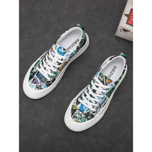 Men's Skate Leisure Cloth Slip-on Trendy Breathable Canvas Shoes
