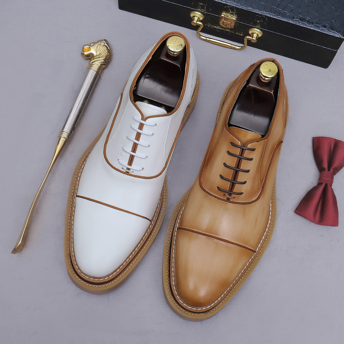 Men's Classic Wedding First Layer Cowhide Brushed Men's Shoes