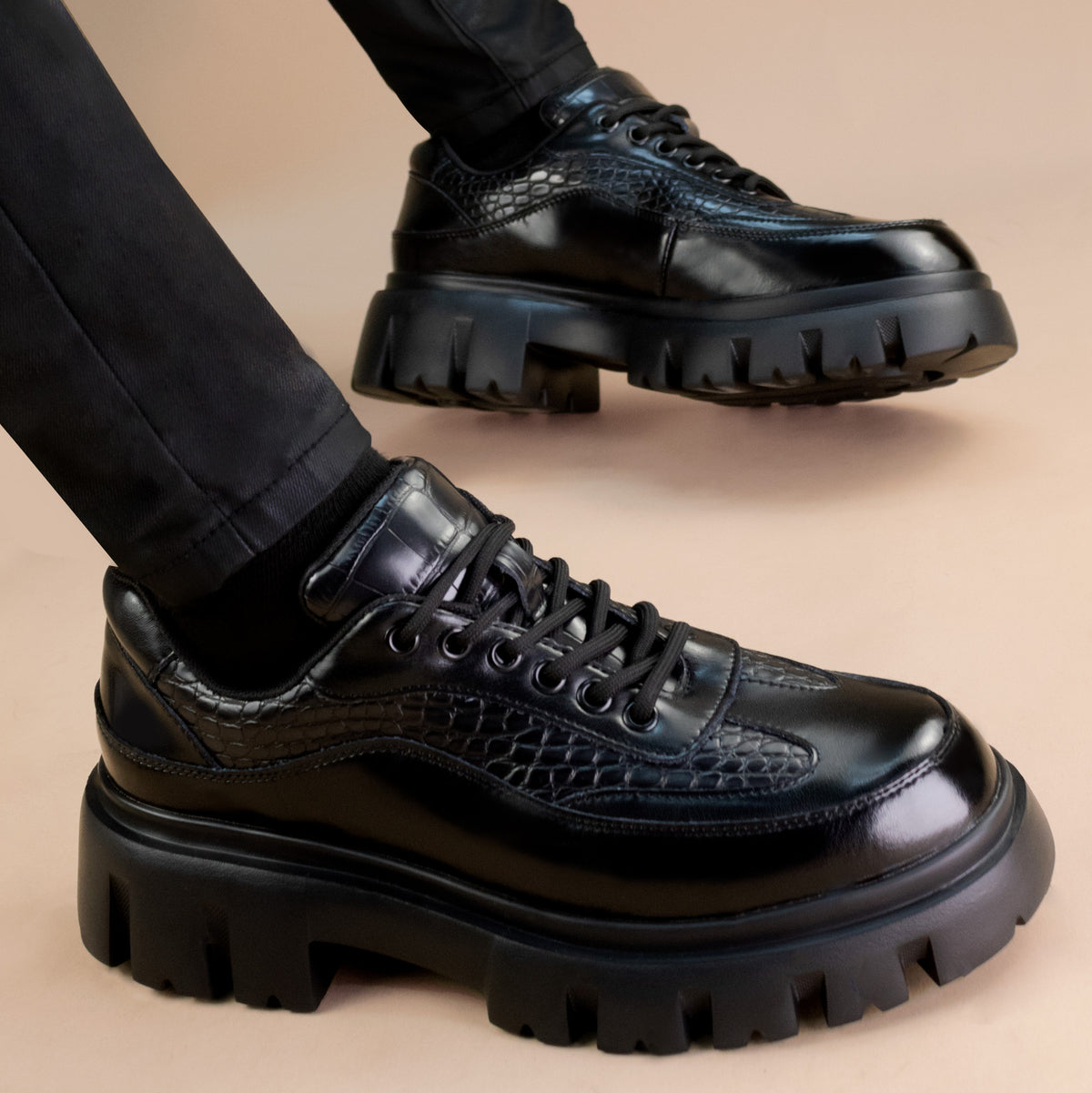 Men's Platform Increased British Style High-grade Derby Men's Shoes
