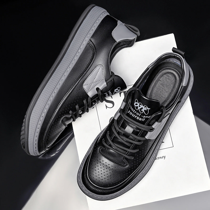 Men's Head Summer Hollow Breathable Clown Soft Bottom Square Men's Board Shoes